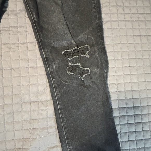 American Eagle Men's Skinny Jeans Gray Sz 32x34 Airflex Distressed Patches Holes - Picture 3 of 11